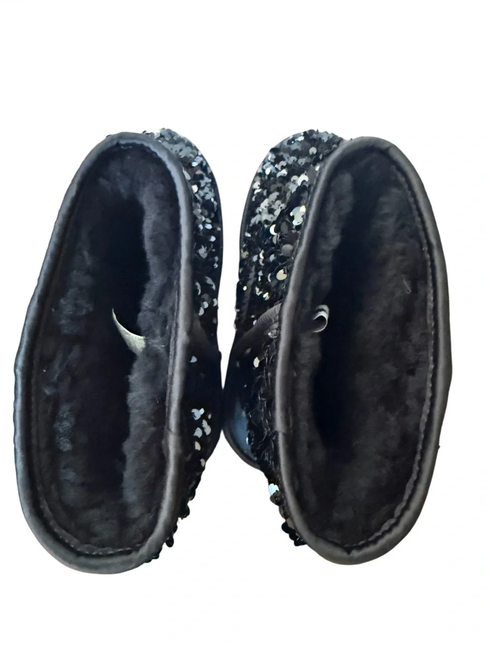 UGG Classic Short Chunky Black Sequin Boots-NWOT Size 4